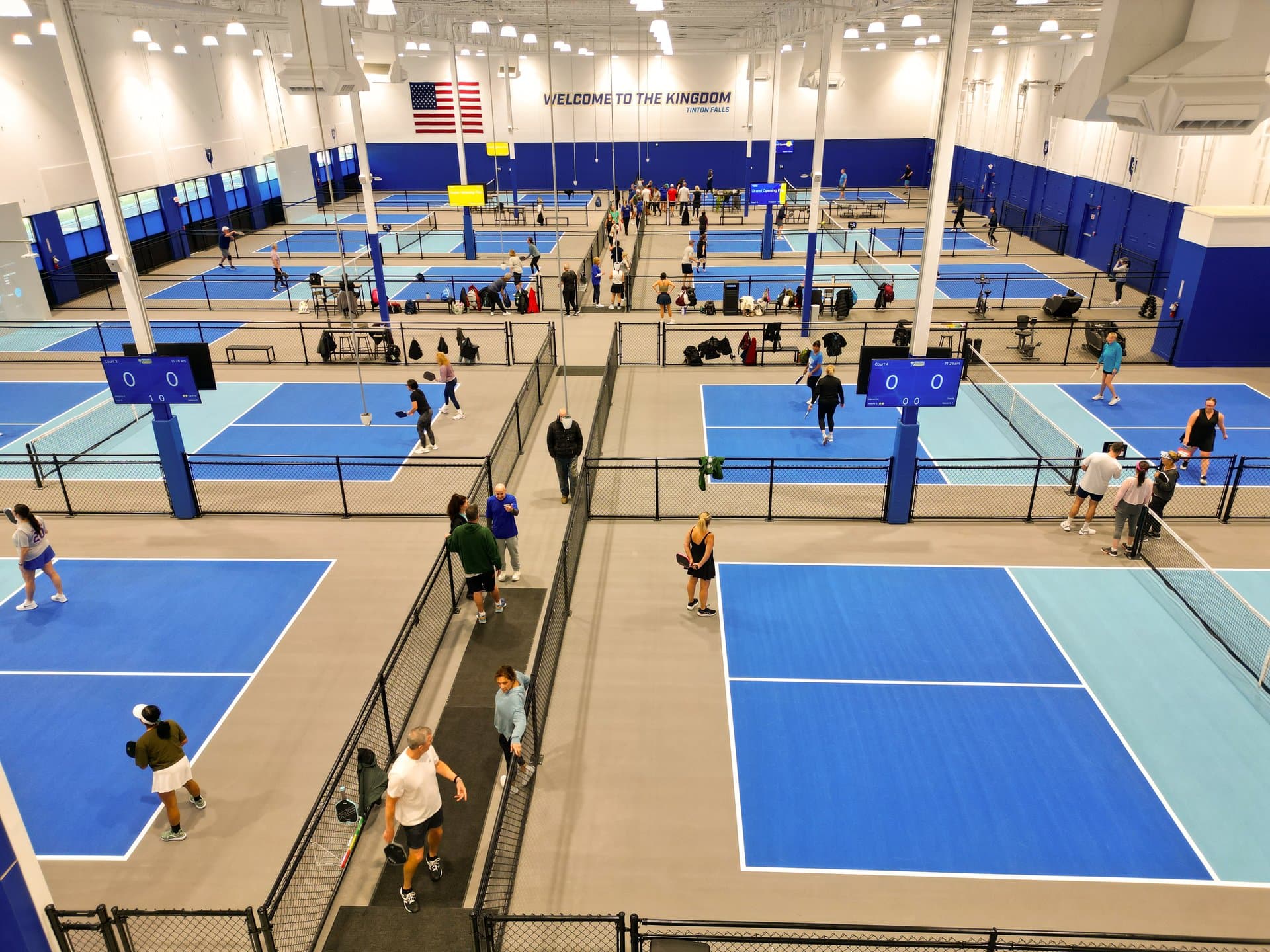 11 premium indoor courts at Pickleball Kingdom Tinton Falls